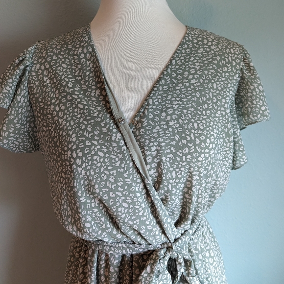 BTFBM Animal Print Sage Green Dress - Picture 5 of 5